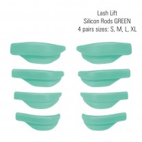 Lash Lift Silicon Rods GREEN 4 pairs sizes: S, M, L, XL