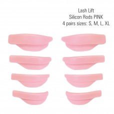 Lash Lift Silicon Rods PINK 4 pairs sizes: S, M, L, XL
